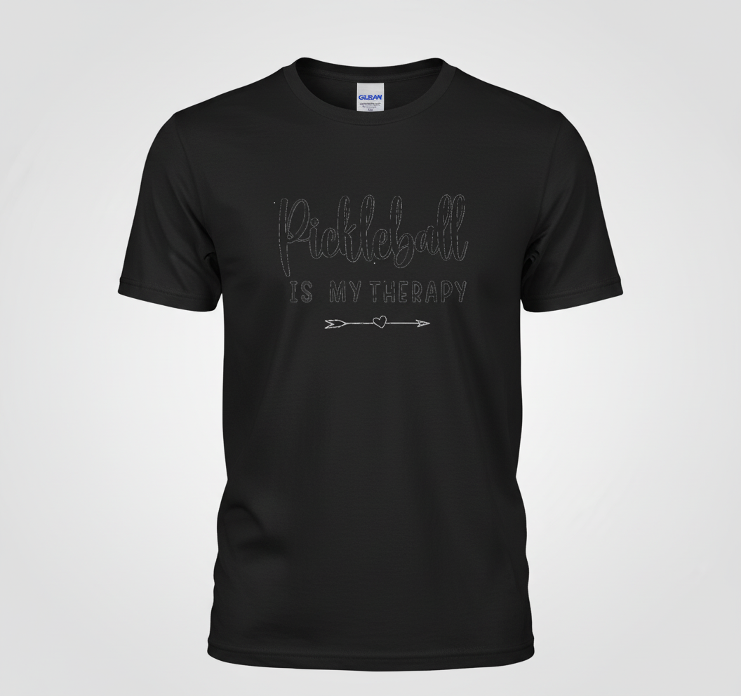 Womens Pickleball Is My Therapy Funny Pickleball Therapy players V-Neck T-Shirt