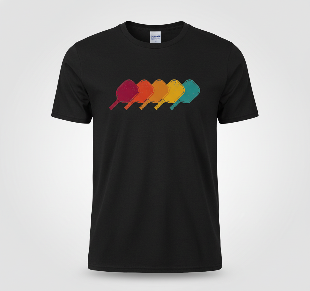 Retro Pickleball T-Shirt Women Men Pickleball Paddle T-Shirt