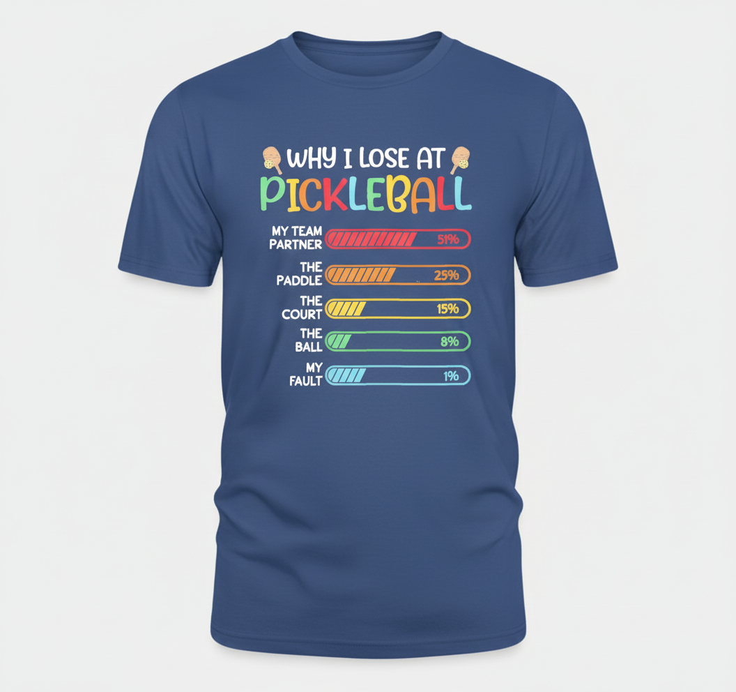 Why I Lose At Pickleball Pickle Ball Gift For Women Men T-Shirt