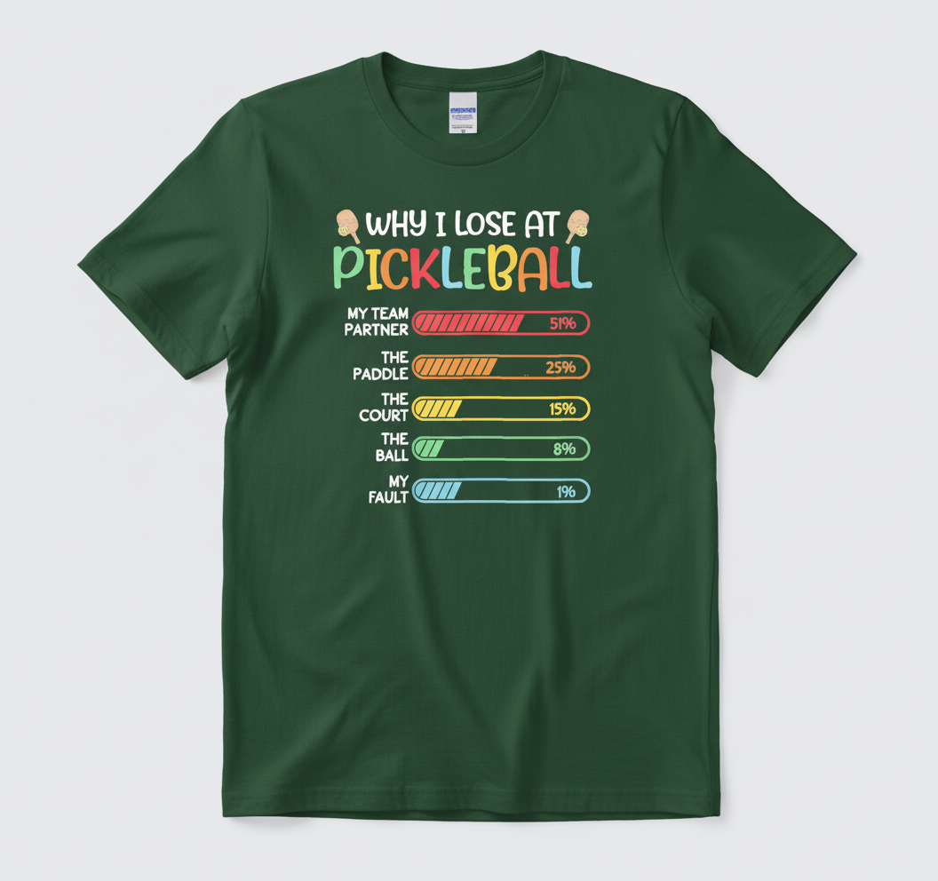 Why I Lose At Pickleball Pickle Ball Gift For Women Men T-Shirt