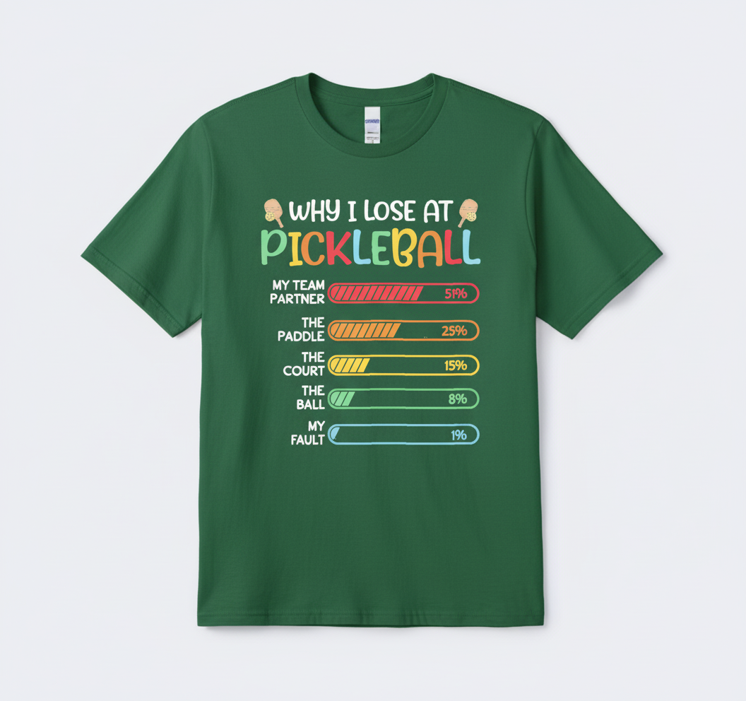 Why I Lose At Pickleball Pickle Ball Gift For Women Men T-Shirt