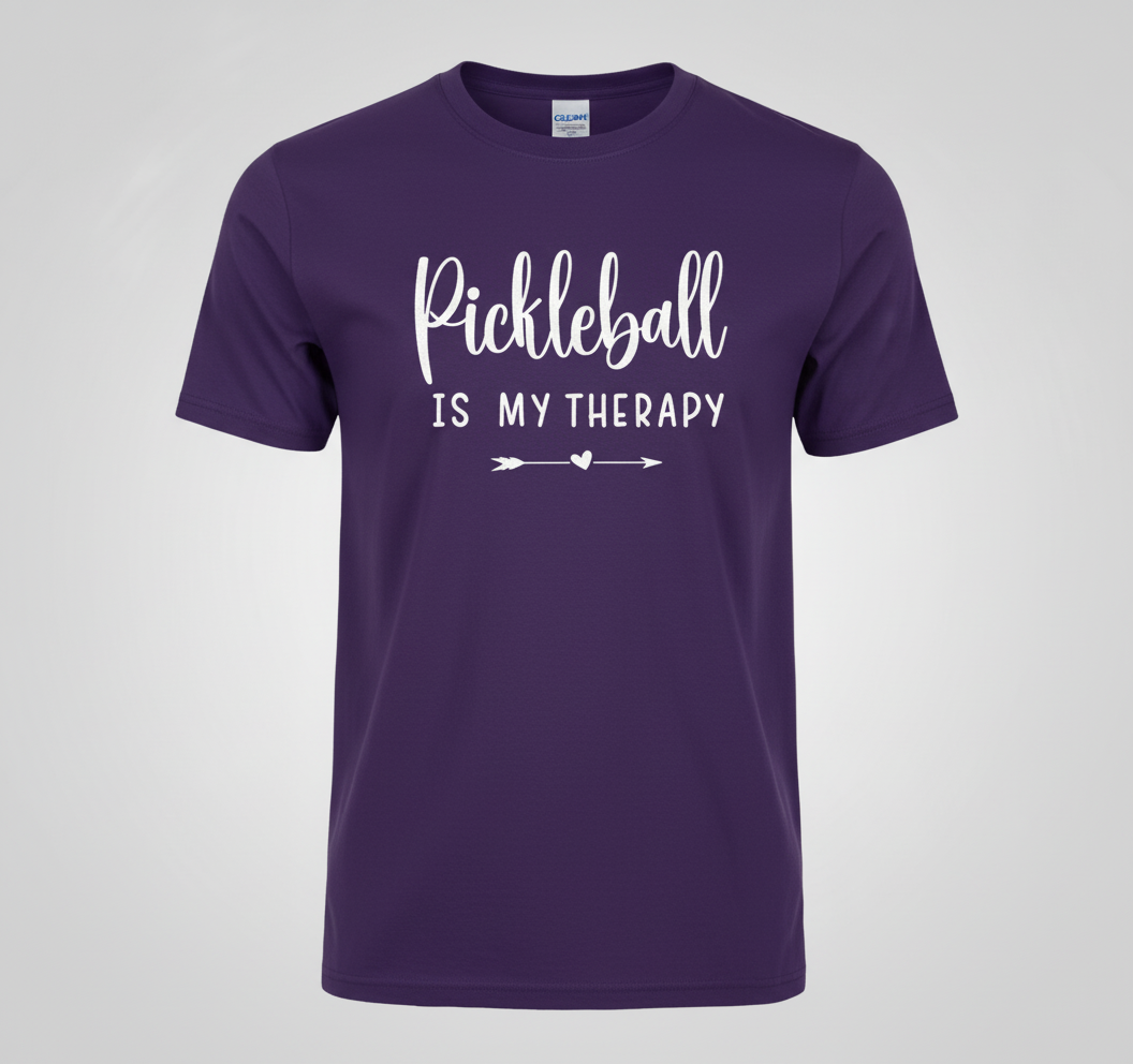 Womens Pickleball Is My Therapy Funny Pickleball Therapy players V-Neck T-Shirt