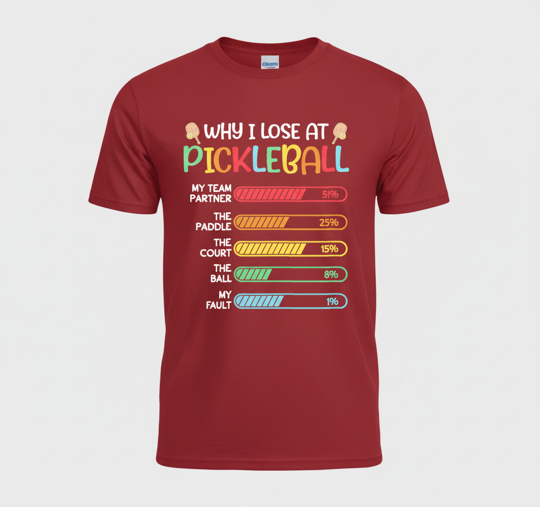 Why I Lose At Pickleball Pickle Ball Gift For Women Men T-Shirt