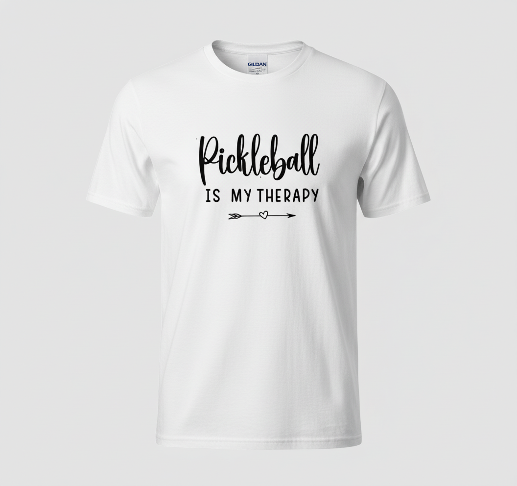 Womens Pickleball Is My Therapy Funny Pickleball Therapy players V-Neck T-Shirt