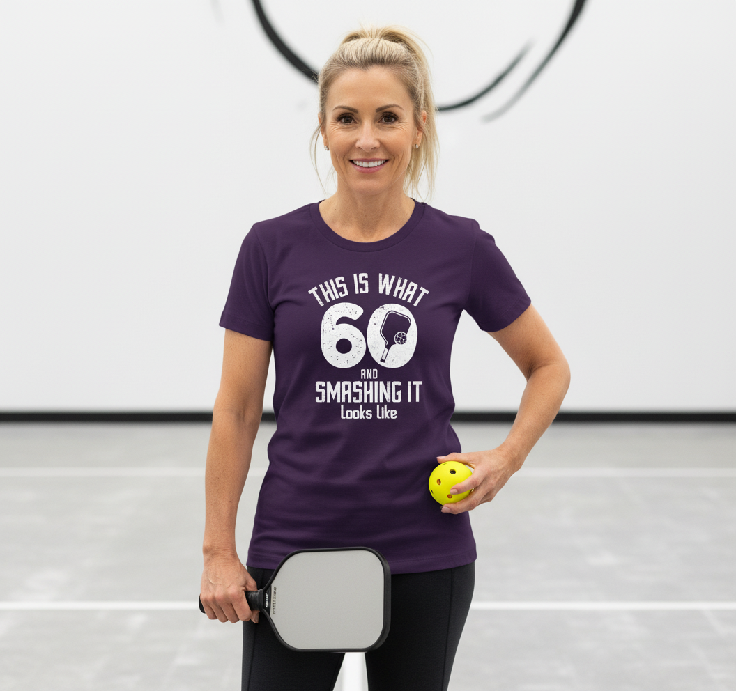 Funny Pickleball 60th Birthday 60 Years Old Love Pickleball T-Shirt