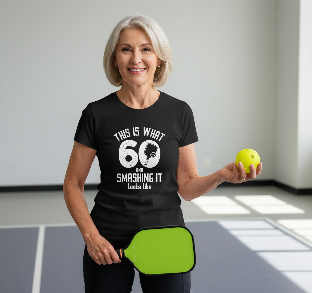Funny Pickleball 60th Birthday 60 Years Old Love Pickleball T-Shirt