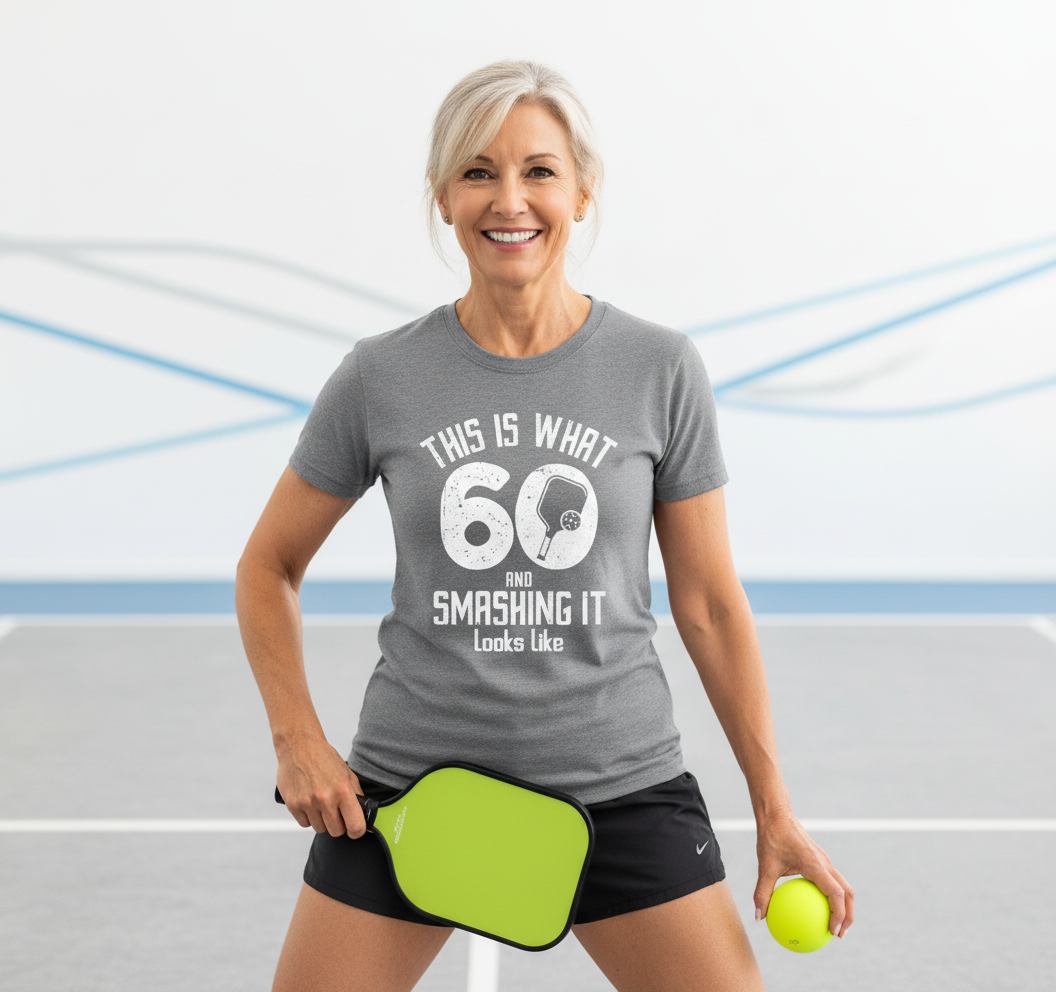 Funny Pickleball 60th Birthday 60 Years Old Love Pickleball T-Shirt