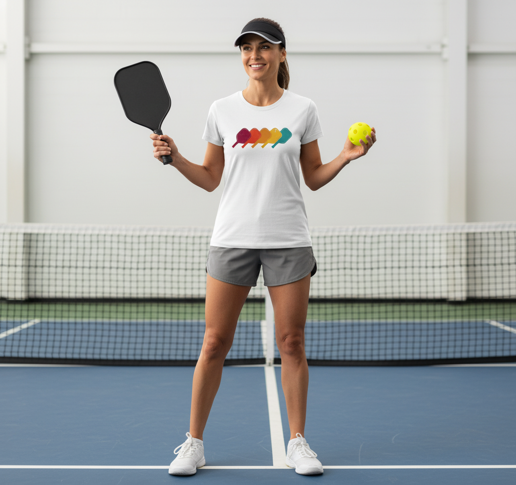 Retro Pickleball T-Shirt Women Men Pickleball Paddle T-Shirt