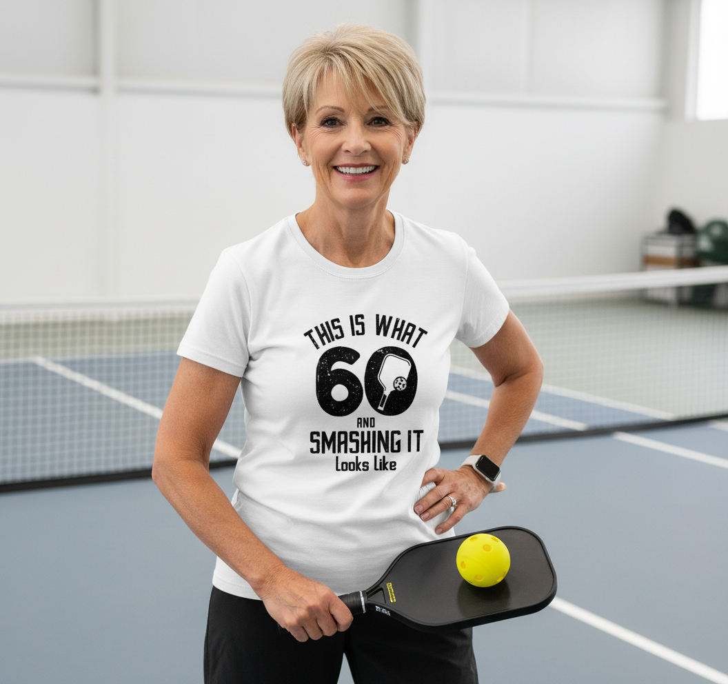 Funny Pickleball 60th Birthday 60 Years Old Love Pickleball T-Shirt