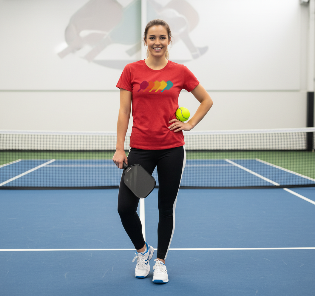 Retro Pickleball T-Shirt Women Men Pickleball Paddle T-Shirt