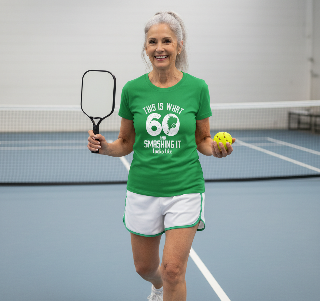 Funny Pickleball 60th Birthday 60 Years Old Love Pickleball T-Shirt