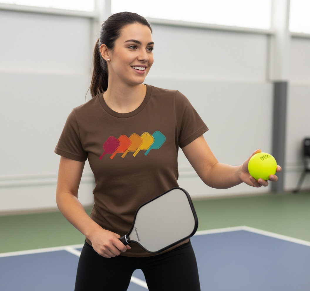 Retro Pickleball T-Shirt Women Men Pickleball Paddle T-Shirt