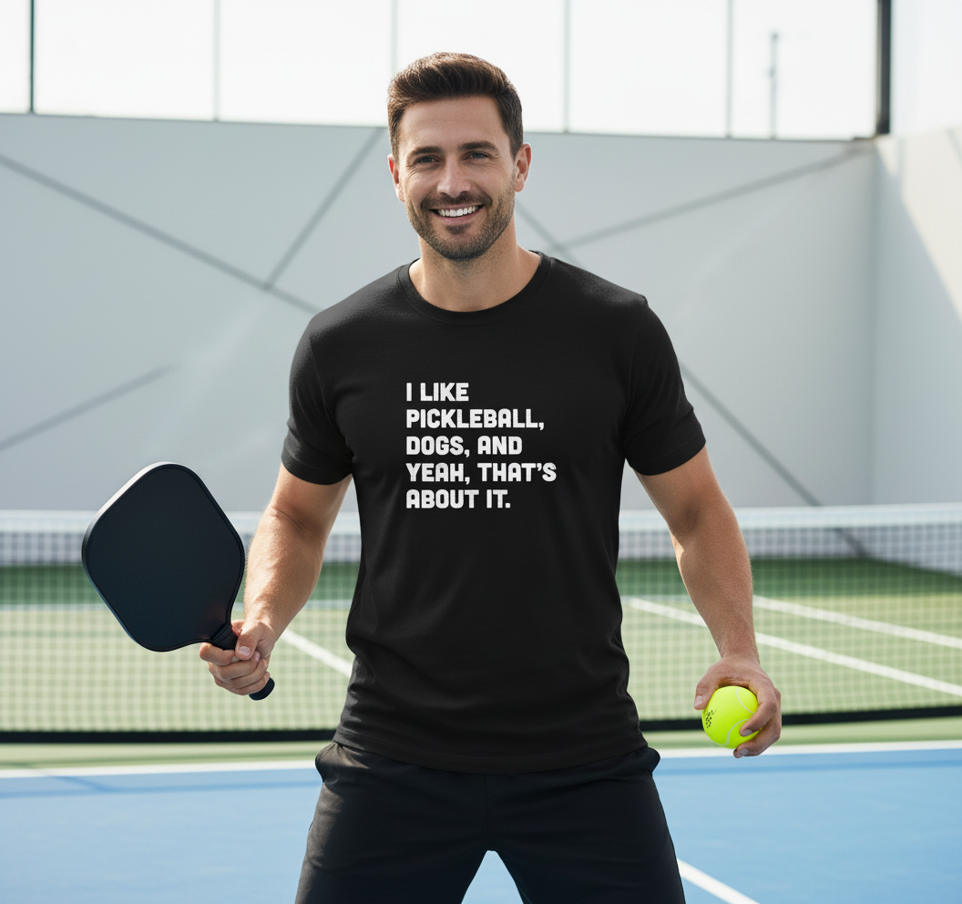 Funny Pickleball Shirts Women Men I Like Pickleball and Dogs T-Shirt
