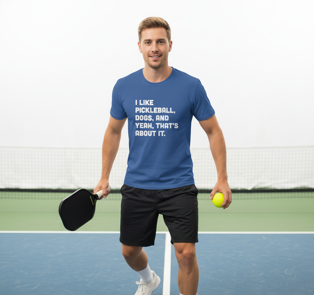 Funny Pickleball Shirts Women Men I Like Pickleball and Dogs T-Shirt