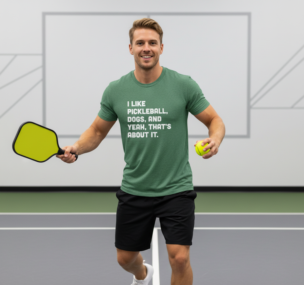 Funny Pickleball Shirts Women Men I Like Pickleball and Dogs T-Shirt