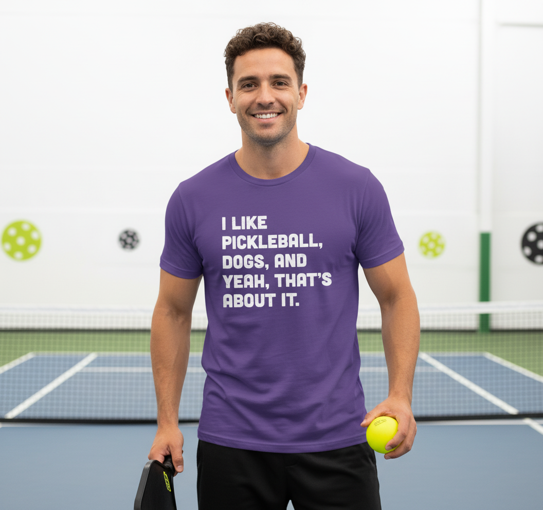 Funny Pickleball Shirts Women Men I Like Pickleball and Dogs T-Shirt