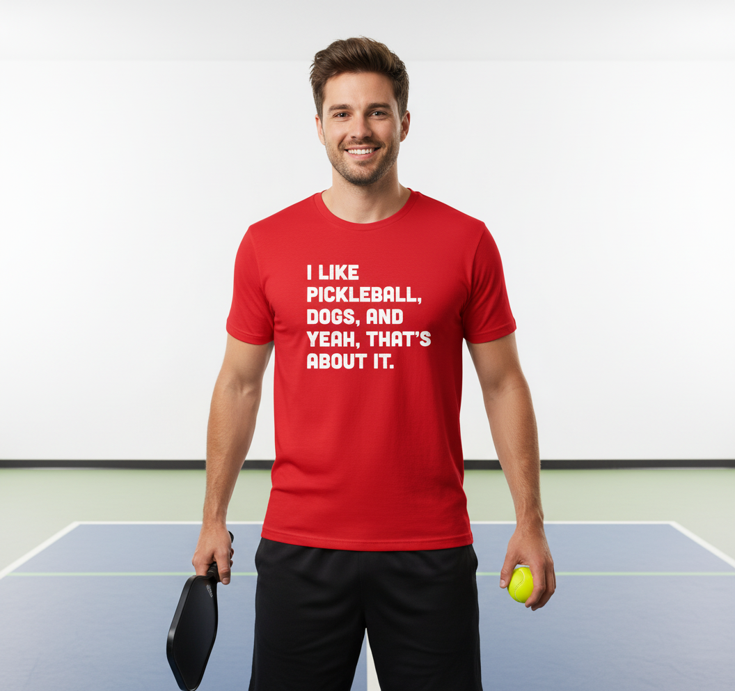 Funny Pickleball Shirts Women Men I Like Pickleball and Dogs T-Shirt