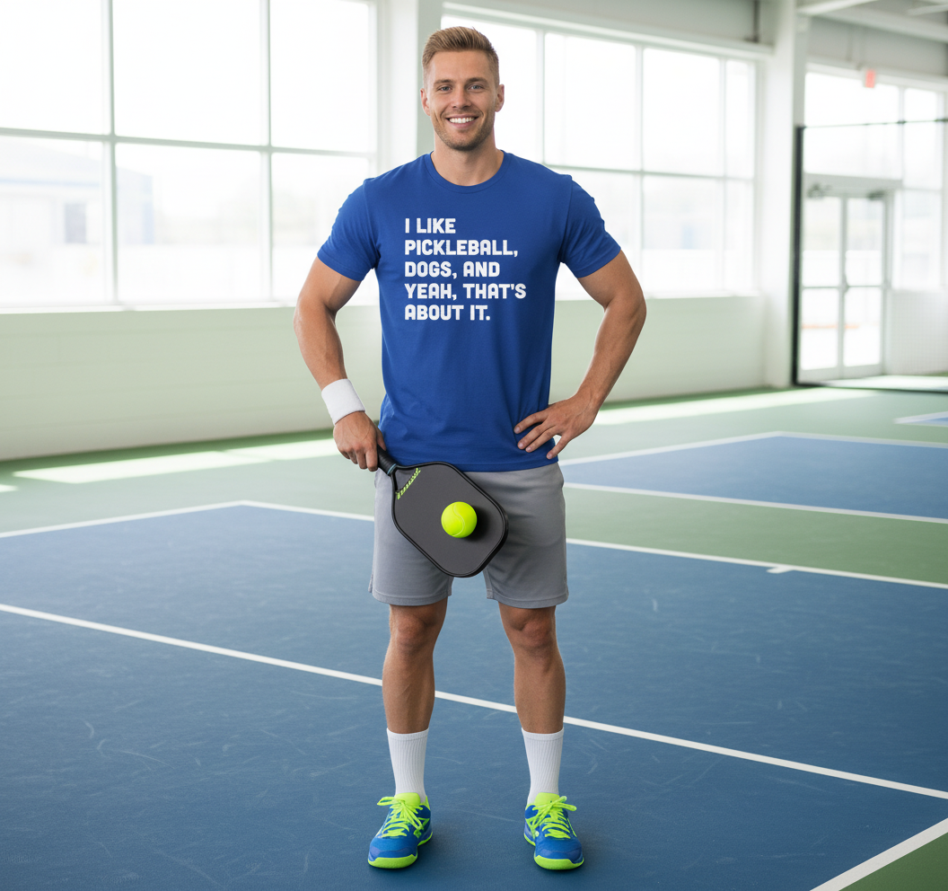 Funny Pickleball Shirts Women Men I Like Pickleball and Dogs T-Shirt