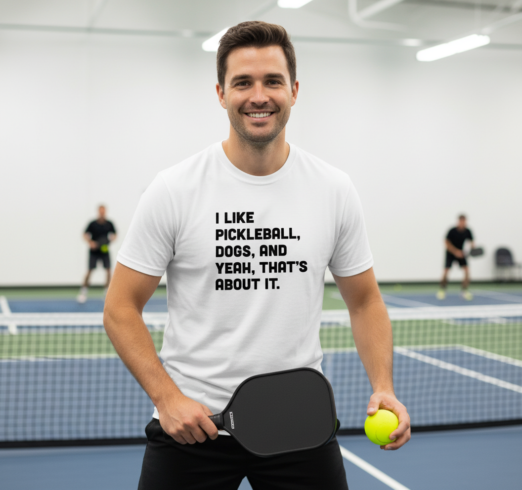 Funny Pickleball Shirts Women Men I Like Pickleball and Dogs T-Shirt